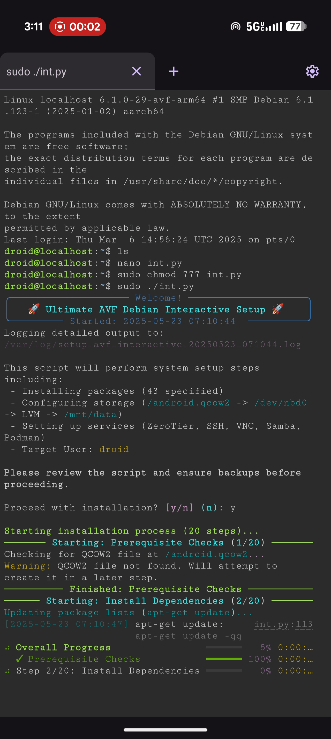 Python installer in terminal